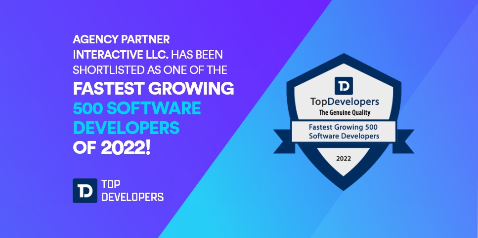 Agency Partner Interactive included in Fastest Growing 500 Software Development company by TopDevelopers.co!